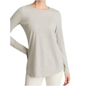J. Jill Luxe Supima Tunic Tee Womens Medium Gray Long Sleeve Soft Stretch